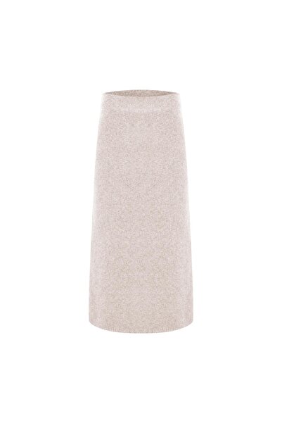 Beauty Omelette Krem Maxi A Kesim Yün Etek