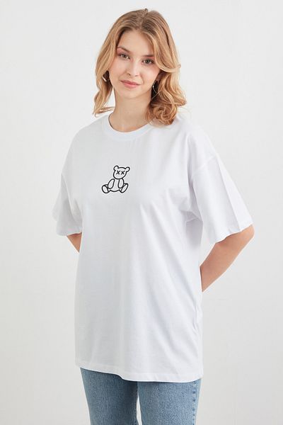 Fulla Moda Tricou oversize cu imprimeu ursuleț