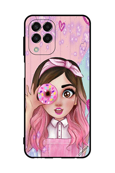 Covernex غطاء حماية لهاتف سامسونج جالاكسي M33 فتاة صغيرة لطيفة تحمل دونات
