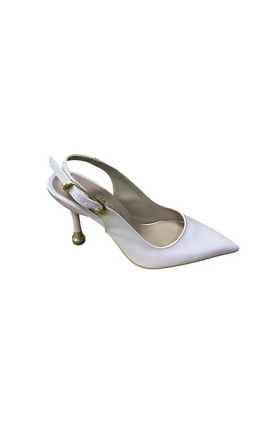güven kundura Women's Open Back Metal Heel Stiletto