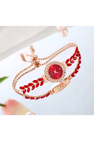 G Sport POLO New Fashion Zircon Stone Leaf Thin Strap Adjustable Elevator Bracelet Women's Wrist Watch