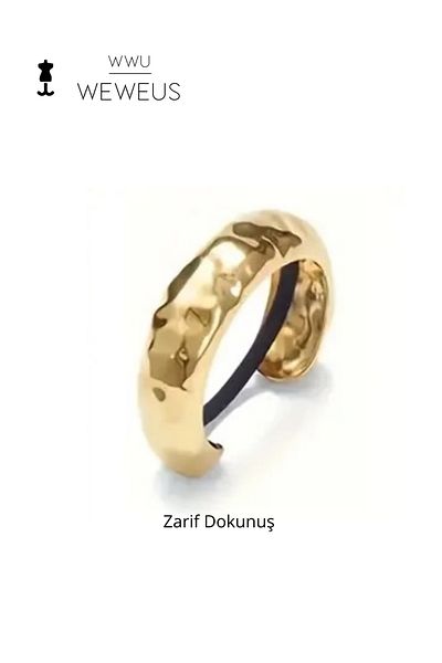 Weweus Women's Gold Gold Color Shiny Ring Oval Premium Buckle