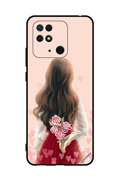 Covernex غطاء حماية لهاتف شاومي ريدمي 10 سي - فتاة تخفي الزهور