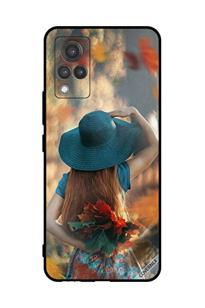 Covernex غطاء حماية لهاتف فيفو V21 5G فتاة قبعة تخفي الحب والأوراق