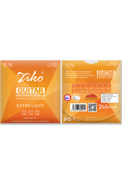 Choice11 DP-010 ZIKO Acoustic Guitar Strings Carbon Steel Hexagonal Alloy Beg...