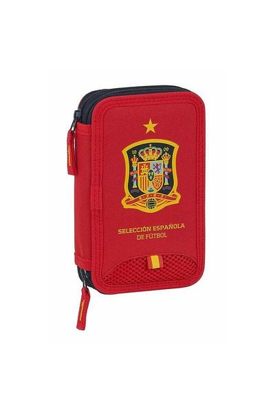RFEF M854 Double Pencil Case, Red, 28 Pieces