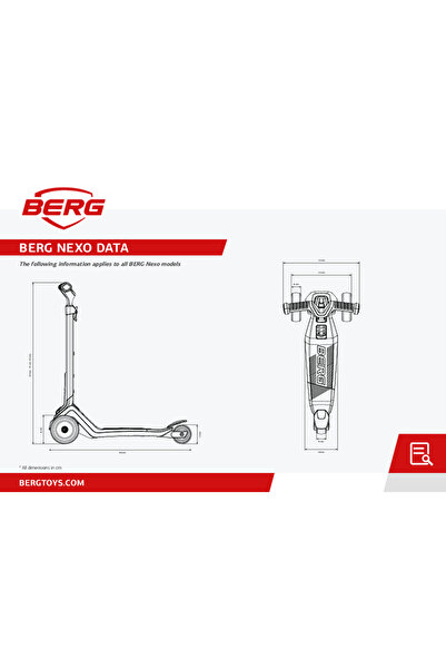 BERG Trotinetă pliabilă Nexo, albastră, cu lumini LED