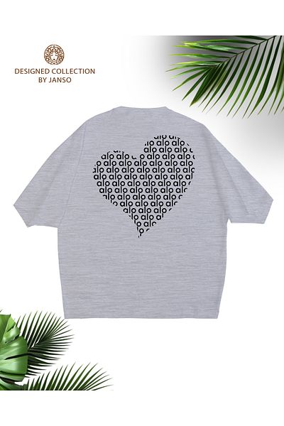 JANSO GROUP -Women Cotton Printed White Heart Short Sleeve Tshirt Oversize Big Size