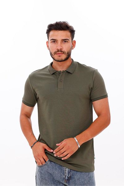 yakamor Men's Polo Neck Doubleface Tshirt