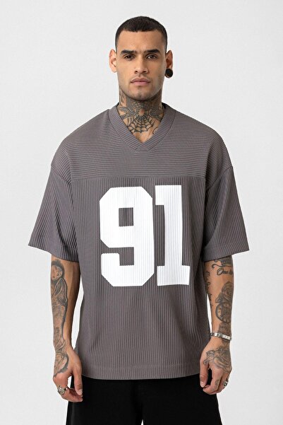 VAMOSCLO oversized Οθωμανικό μπλουζάκι γκρι