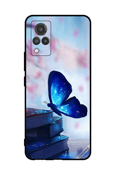 Covernex غطاء حماية لهاتف فيفو V21 بتصميم فراشة على الكتب