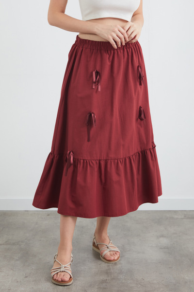 Fulla Moda Elastic Waist Ribbon Skirt