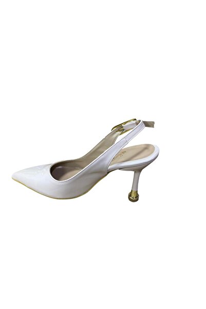 güven kundura Women's Open Back Metal Heel Stiletto