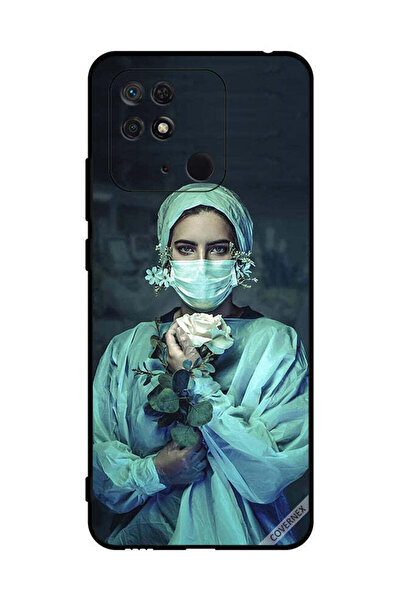 Covernex غطاء حماية لهاتف شاومي ريدمي 10 سي ممرضة تحمل زهرة