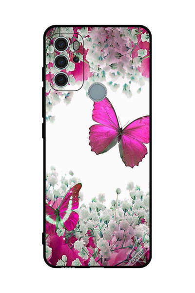 Covernex غطاء حماية لهاتف موتورولا موتو جي 60 إس - فراشات وزهور