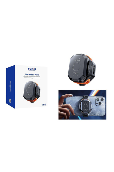 Sunix FN-60 1800 mAh Bataryalı Kablosuz Telefon Soğutucu - Buzlu Fan, Sessiz ve Güçlü Soğutma