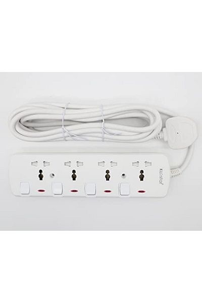 Yuwell YU WELL Power Extension Cord, 5 Meter 4 Gang Power Strip with Surge Protection, Heavy Duty Extension
