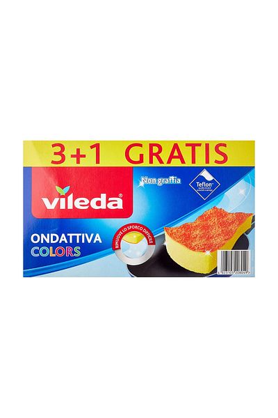 Vileda Sponges 169492, Multicolor, Polyurethane, 4 Pieces