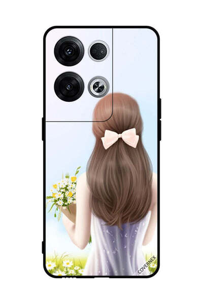 Covernex Protective Case Cover For Oppo Reno8 Pro+ Lovely Girl Holding Flowers