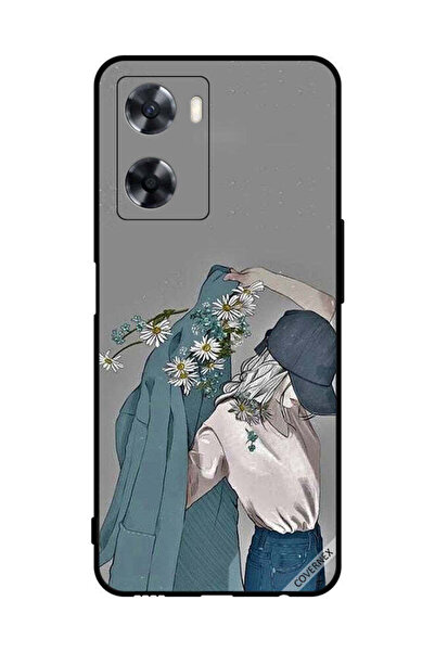 Covernex غطاء حماية لهاتف Oppo A77s برسومات فتاة ترتدي معطفًا