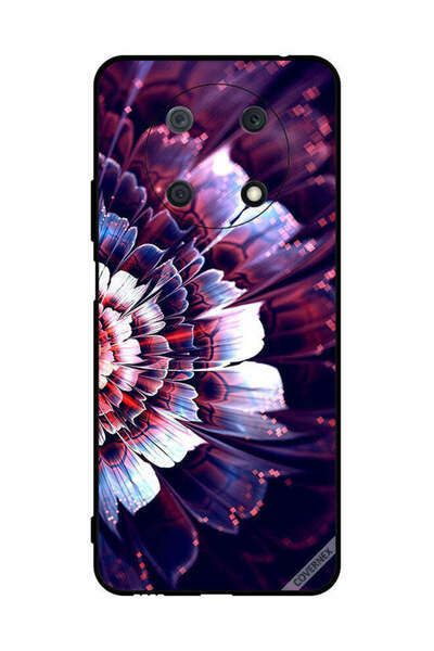 Covernex غطاء حماية لهاتف هواوي نوفا واي 90 مع زهرة كبيرة منعكسة على الجانب ا...