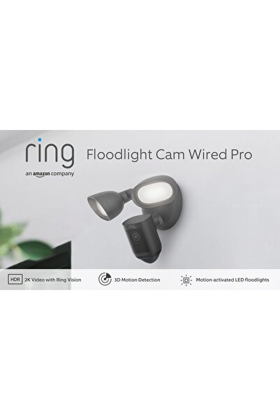 Ring كاميرا فلودلايت سلكية احترافية |   كاميرا أمان خارجية بدقة 2K مع رؤية لي...