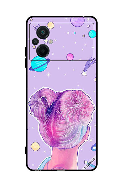 Covernex غطاء حماية لهاتف شاومي بوكو M5 4G، رسم فتاة ونجوم الفضاء
