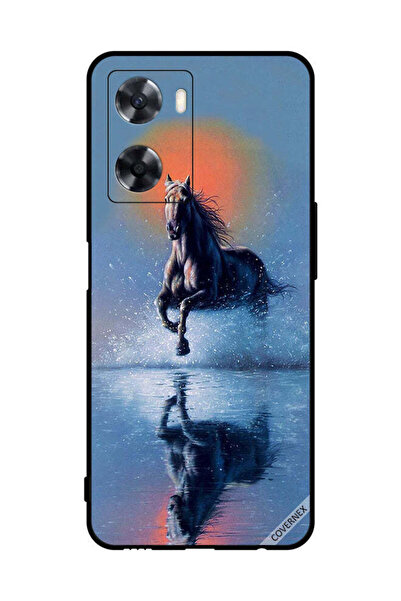 Covernex غطاء حماية لهاتف Oppo A57s - رسم حصان يركض في الماء