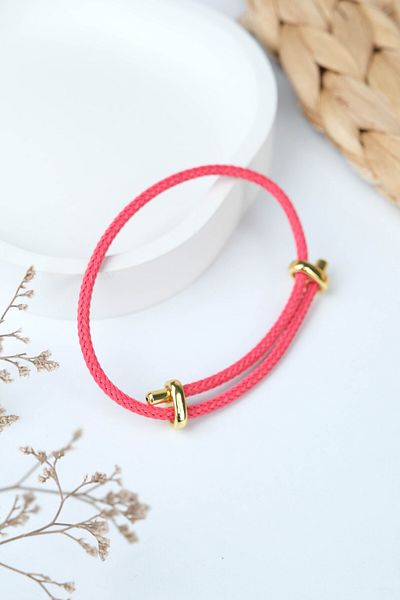 Jack Ferrero Gold Steel / Unisex Colorful String Bracelet (Adjustable)