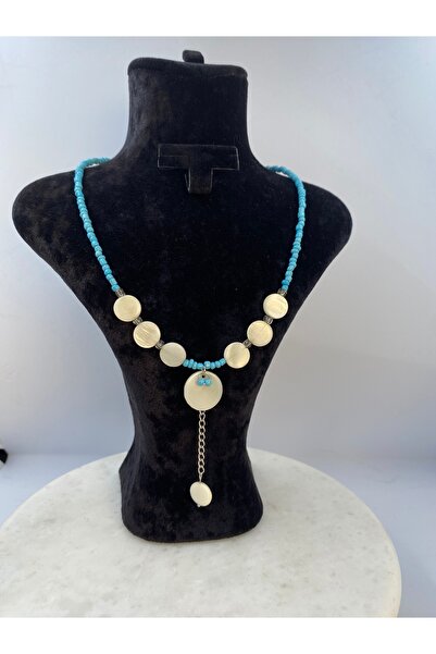 Byoz store Blue Bead Bead Chain Detail Necklace
