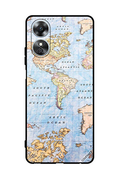 Covernex Protective Case Cover For Oppo A17 World Map