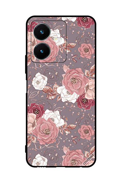 Covernex غطاء حماية لهاتف فيفو Y22 بخلفية زهرية