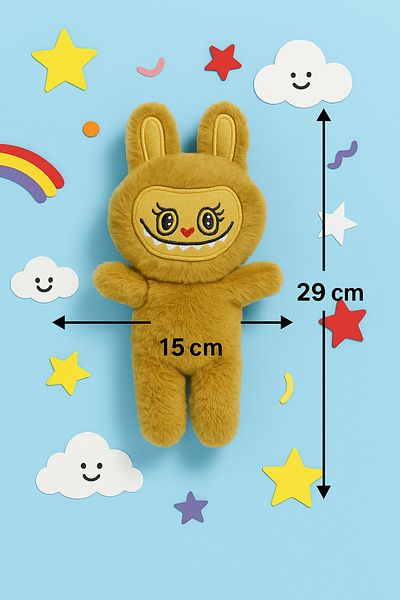 SNSTİCARET Labubu Plush Doll Decorative Pillow, Sleeping Companion Labubu Toy