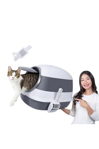 TRADE BAY Fully Enclosed Cat Litter Box with Cat Litter Scoop, Size (54cm*39cm*41cm)