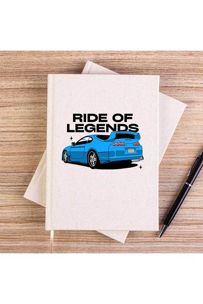 Z zepplin Toyota Supra Ride of Legends Cream Unlined Canvas Notebook