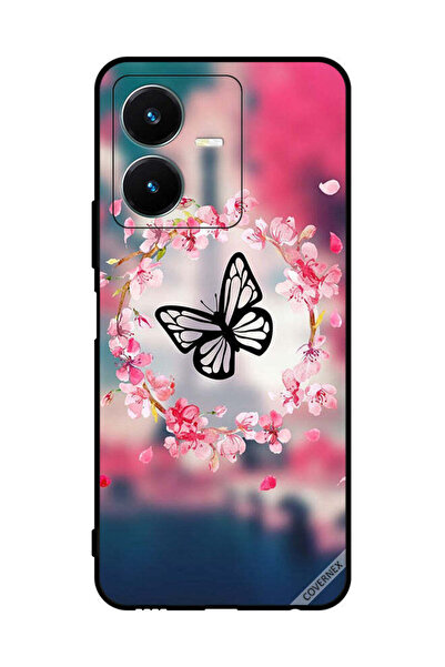 Covernex غطاء حماية لهاتف Vivo Y22s - فراشة في حلقة زهور