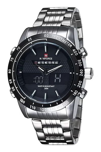 Naviforce Casual Watch For Men Analog Digital Stainless Steel
