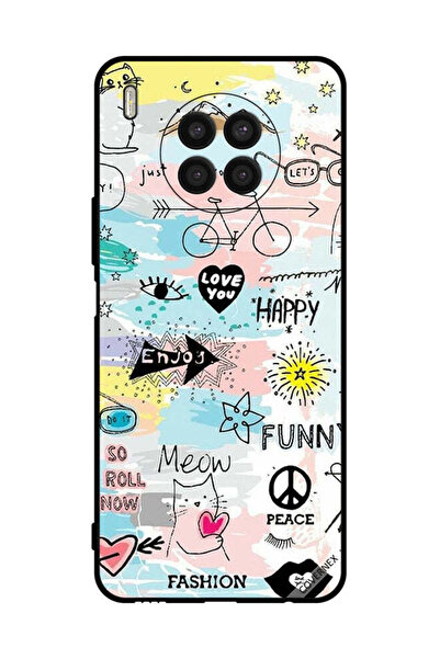 Covernex غطاء حماية لهاتف Honor 50 lite بتصميم Doodle Meow Enjoy