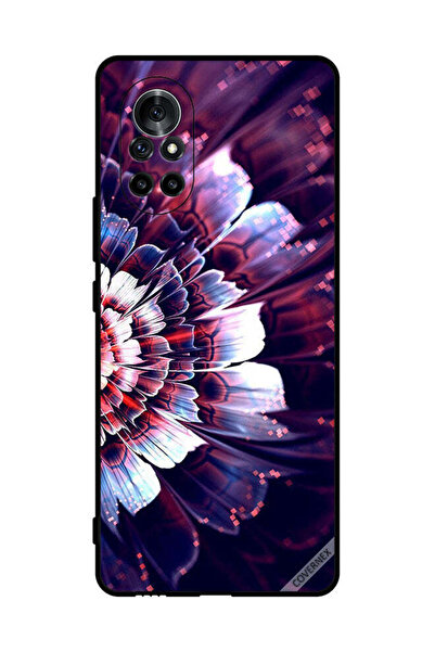 Covernex غطاء حماية لهاتف هواوي نوفا 8 مع زهرة كبيرة منعكسة على الجانب الأيسر