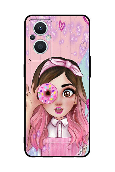 Covernex غطاء حماية لهاتف Oppo Reno 7 Lite - رسم فتاة محبة للدونات