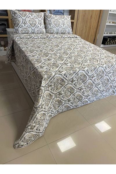 Sudemhome Modern Style Double King Size Pique Bedspread Set 230X250Cm 2Pcs Pillowcases 50X70Cm