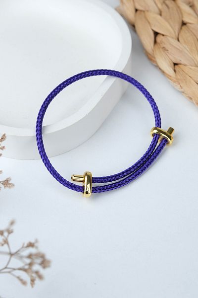 Jack Ferrero Gold Steel / Unisex Colorful String Bracelet (Adjustable)