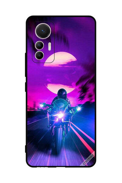 Covernex غطاء حماية لهاتف شاومي 12 لايت - راكب الدراجة النارية يترك القمر خلفه