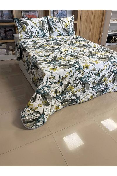 Sudemhome Modern Style Double King Size Pique Bedspread Set 230X250Cm 2Pcs Pillowcases 50X70Cm
