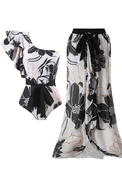 G&H UNDERWEAR Σετ Pareo Black&White Mayo Italyflowers