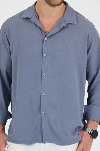 Trn JNS Oversize Linen Textured Men's Shirt