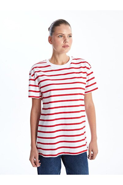 LC Waikiki Γυναικείο μπλουζάκι με ριγέ λαιμόκοψη