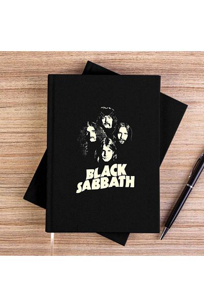 Z zepplin Black Sabbath Silhouette Black Unlined Canvas Notebook