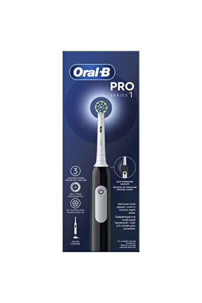 Oral-B Periuță de dinți electrică Pro 1, curățare 3D, 3 programe, 1 cap de periuță, neagră