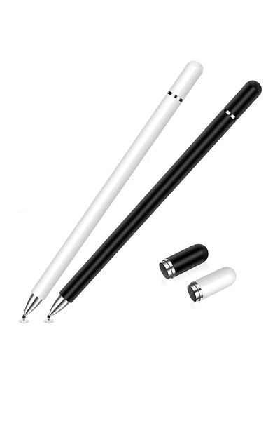 OEM Set of 2 Stylus pens compatible with all touch screen devices, white, black